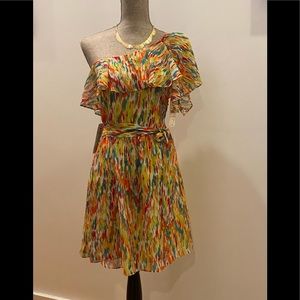 Laundry Limone Multi One Shoulder  Dress NWT
